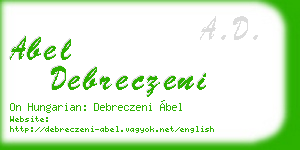abel debreczeni business card