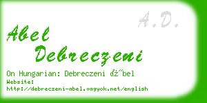 abel debreczeni business card